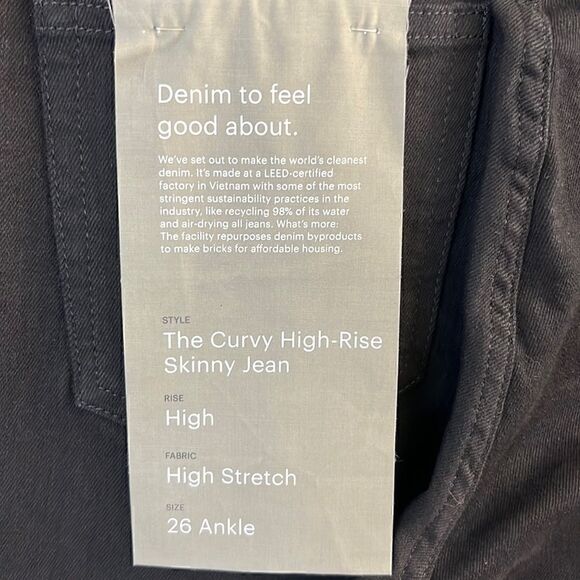 NWT Everlane The Curvy Way-High® Skinny Jean in Ash Size 26 Ankle - Picture 8 of 14